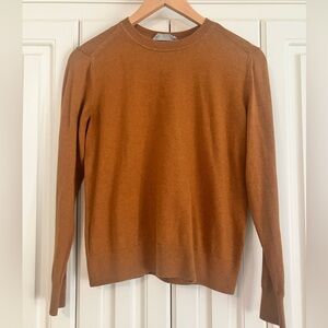 EVERLANE Burnt Orange XS 100% Organic Cotton Long Sleeved Crew Neck Top